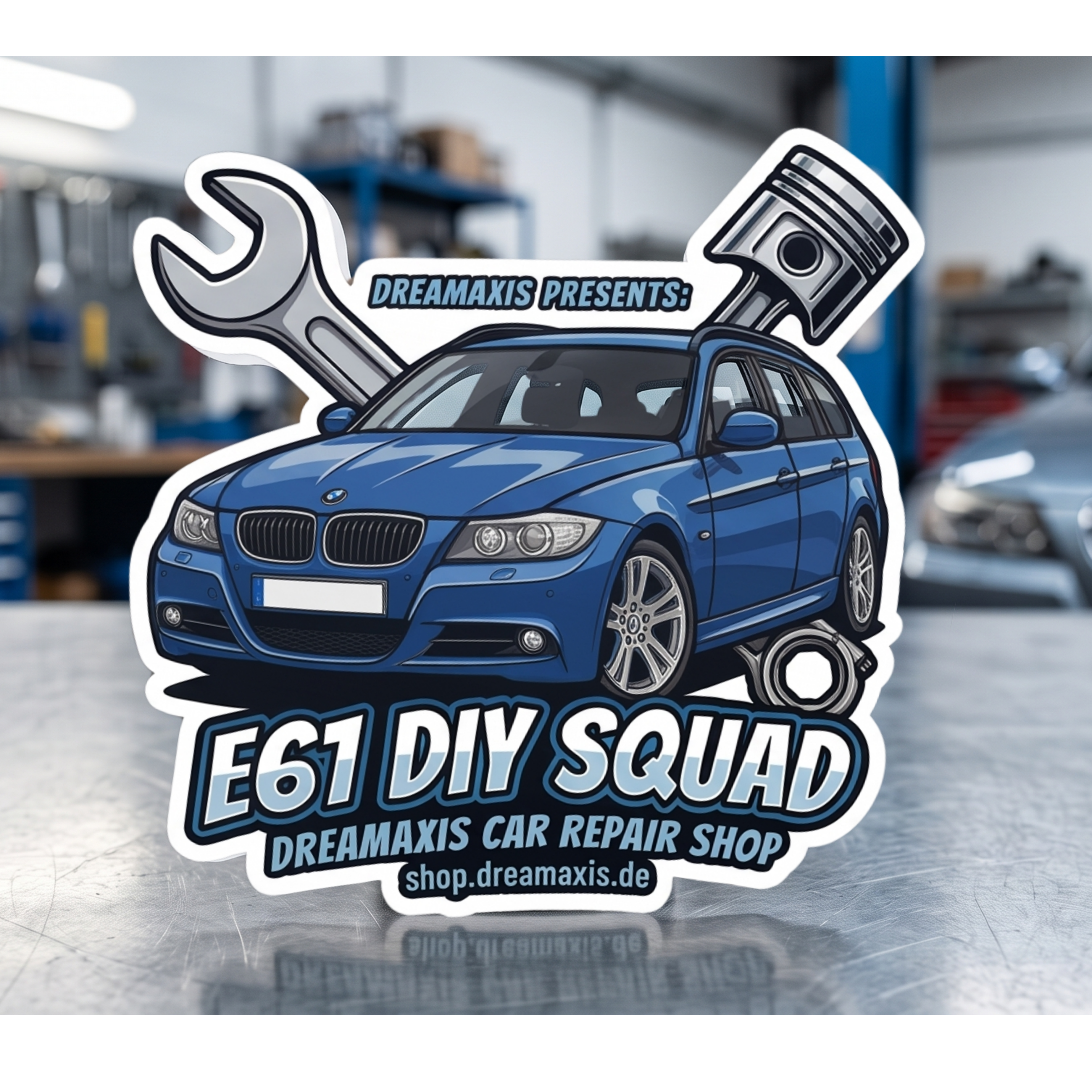 E61 DIY Squad Aufkleber 5x5cm Dunkelblau 10er Pack