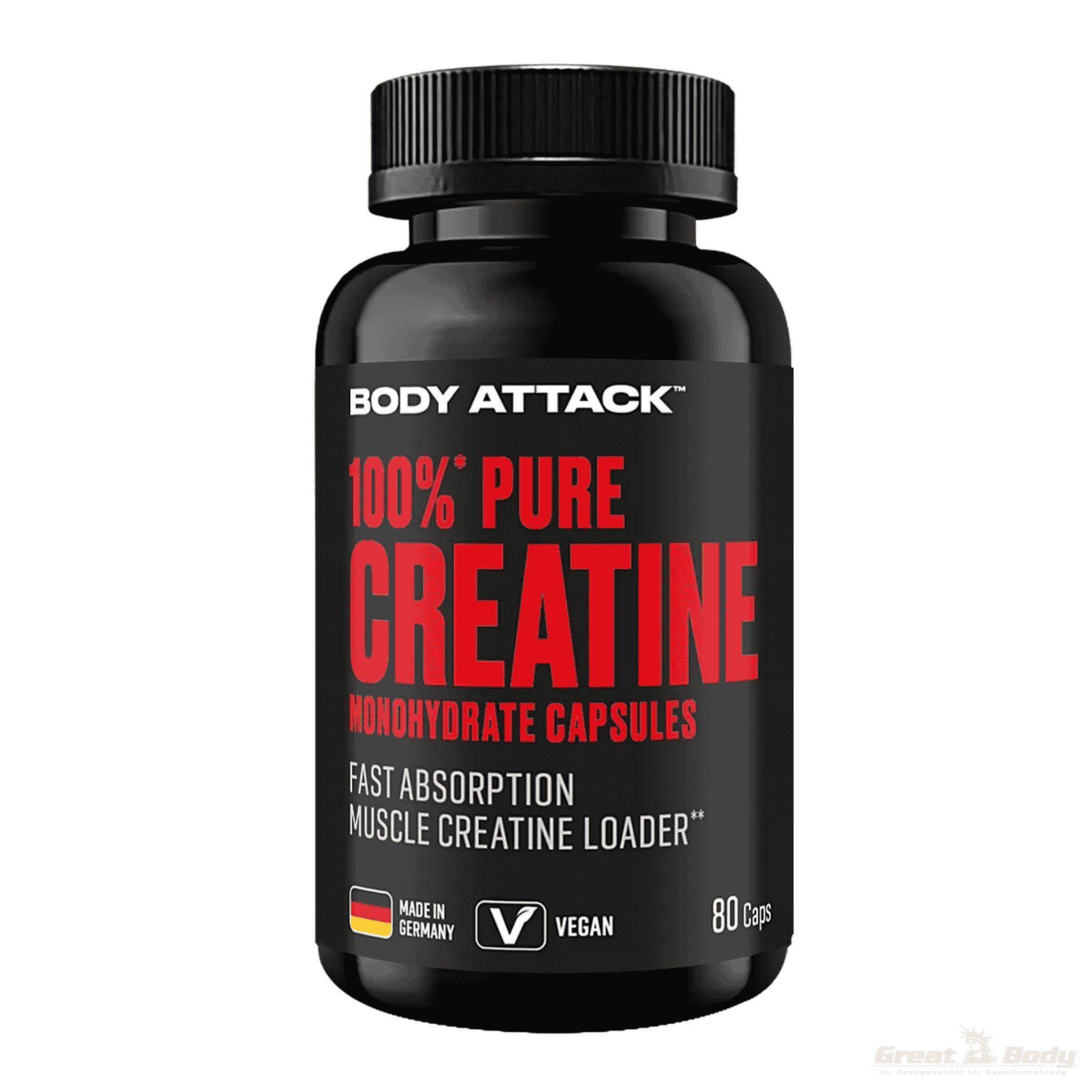 Body Attack 100% Pure Creatine 80 Kapseln