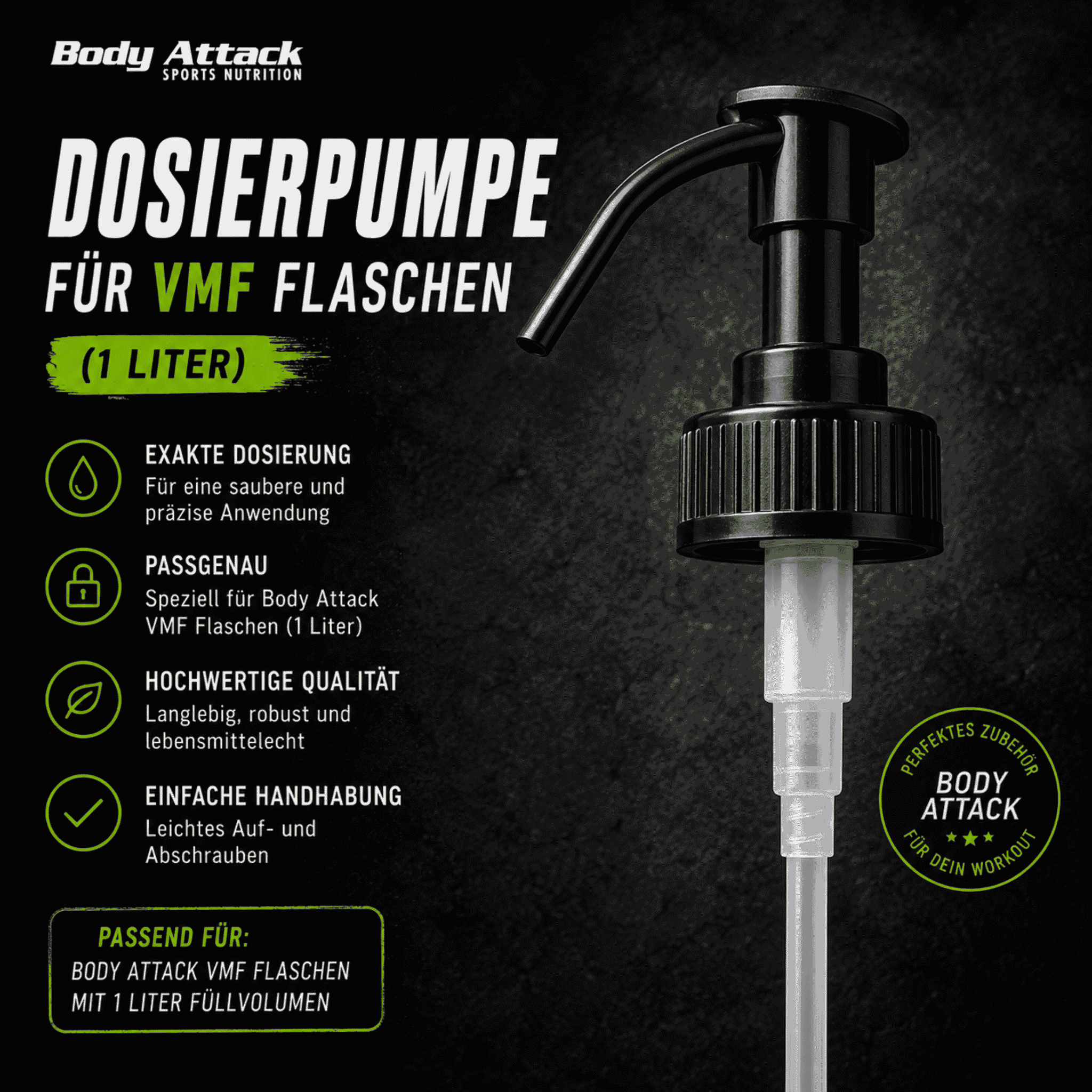 Body Attack Dosierpumpe Für Vmf Flaschen (1 Liter)