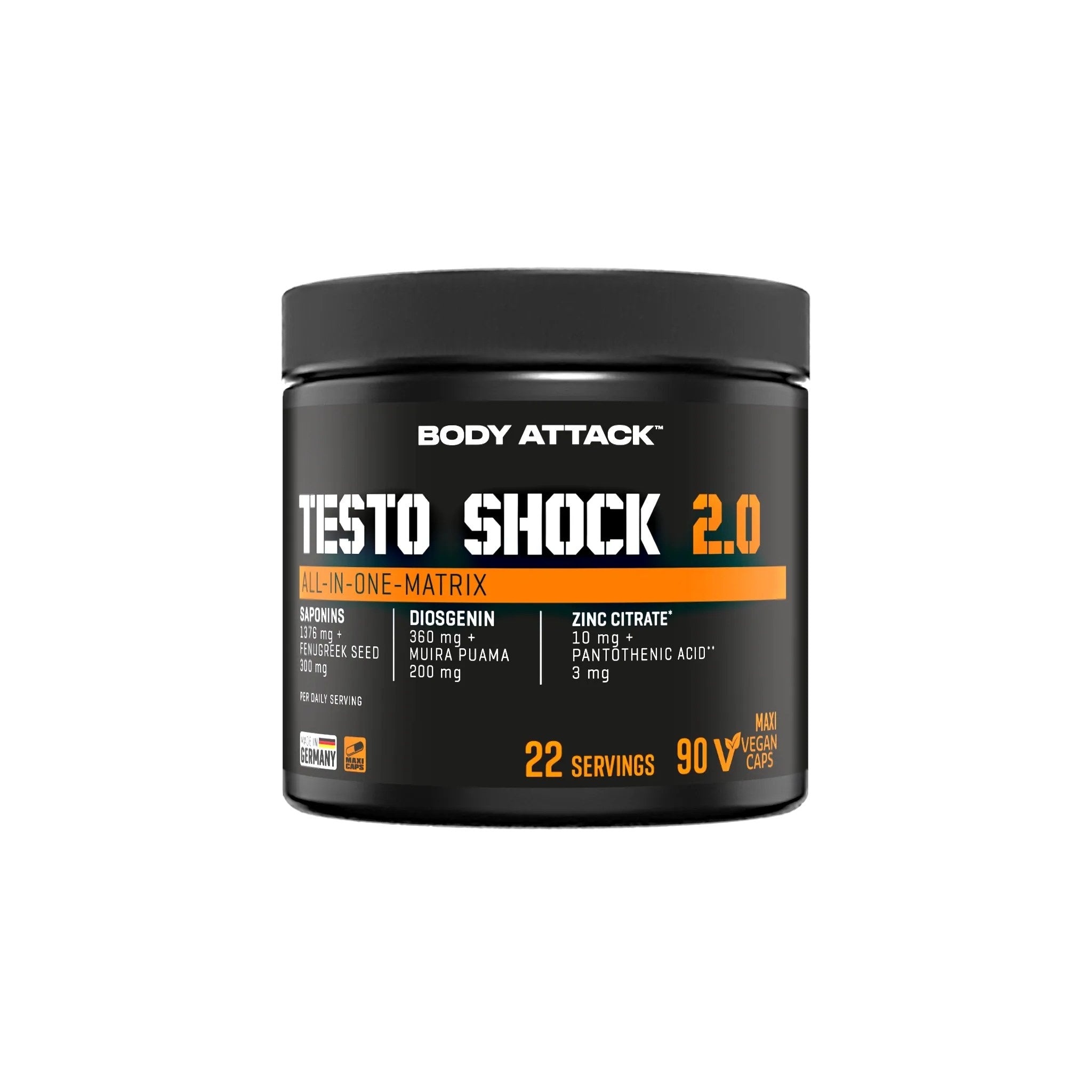 Body Attack Testo Shock 2.0 - 90 Kapsel